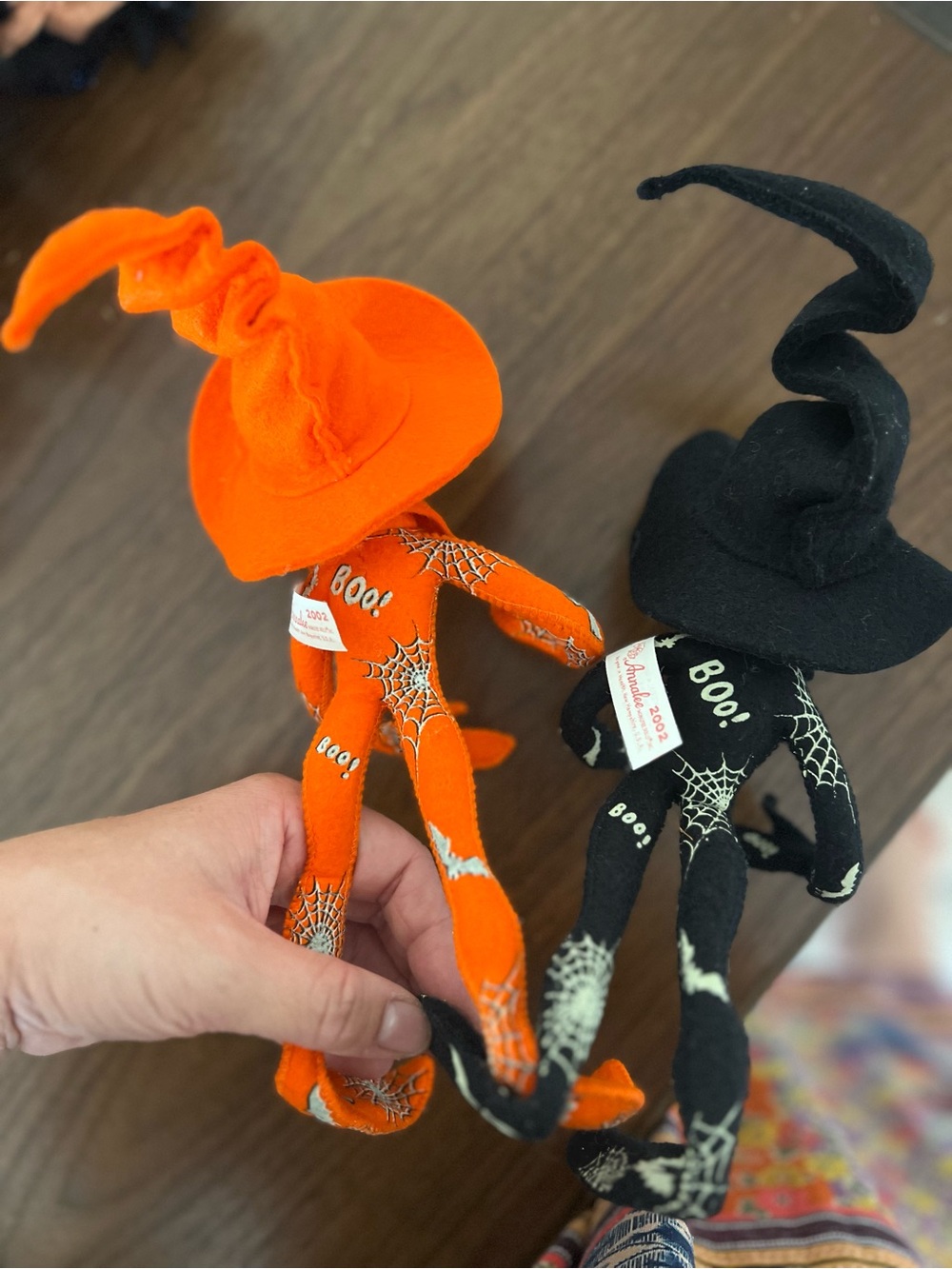 VTG Annalee Halloween Spider Web Elf Doll - Orange and Black - Picture 4 of 4